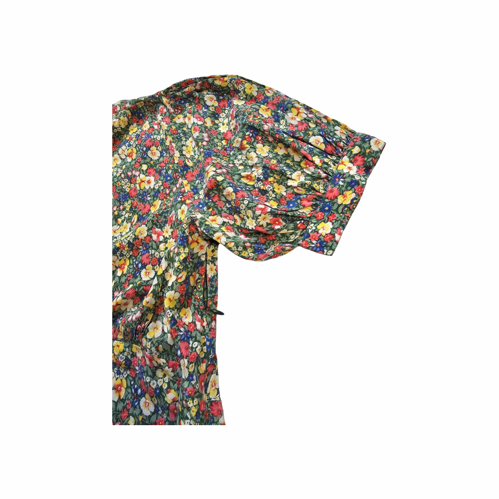 Puff Sleeves Floral Silk Blouse - Dôen