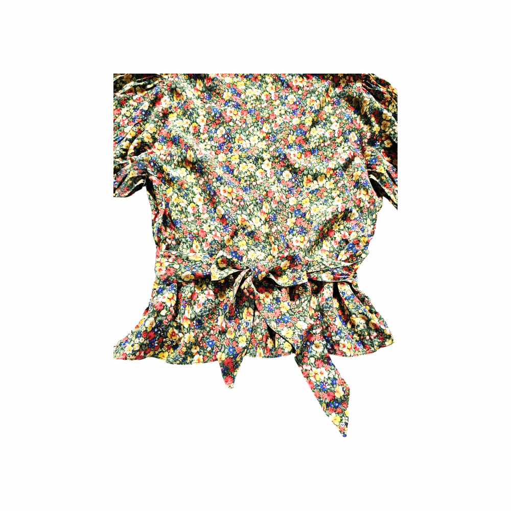 Puff Sleeves Floral Silk Blouse - Dôen