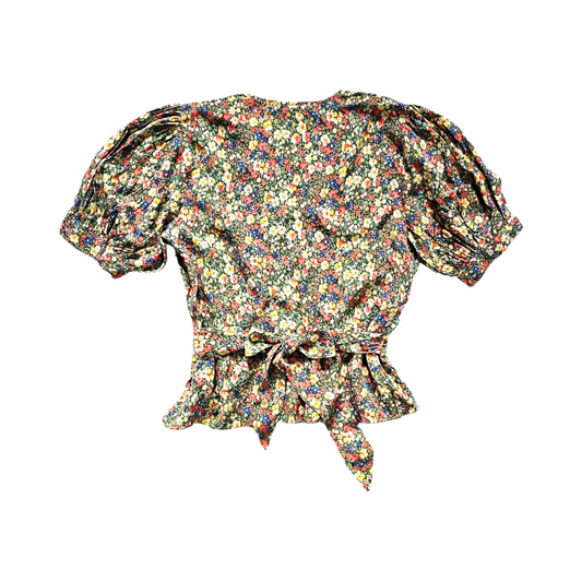 Puff Sleeves Floral Silk Blouse - Dôen