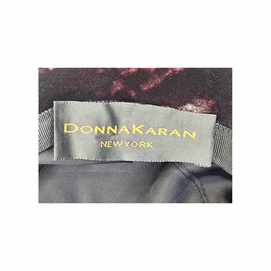 Donna Karan New York label inside vintage burgundy velvet hat