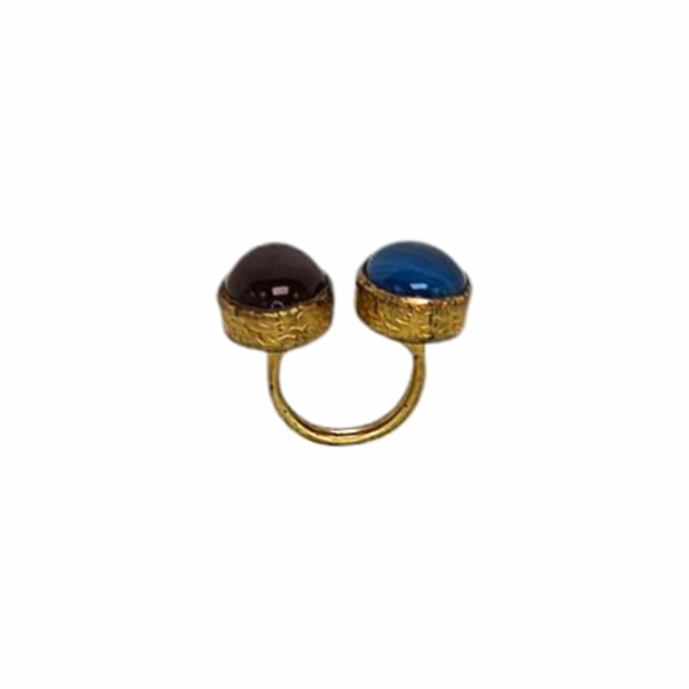 Natural Gemstones Adjustable Ring