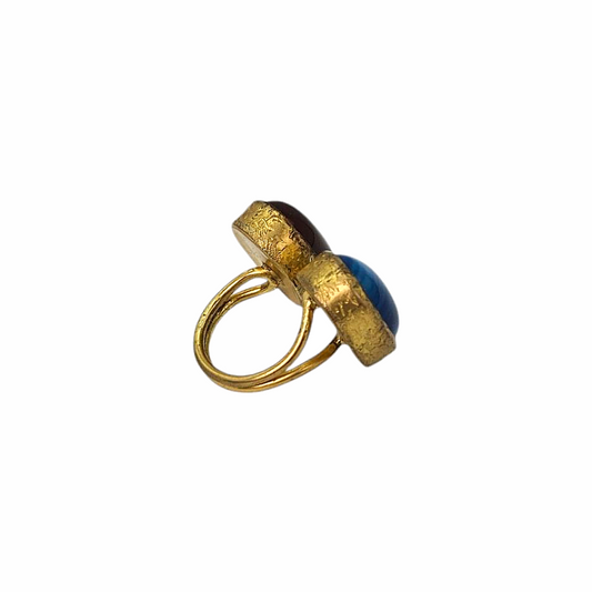 Natural Gemstones Adjustable Ring