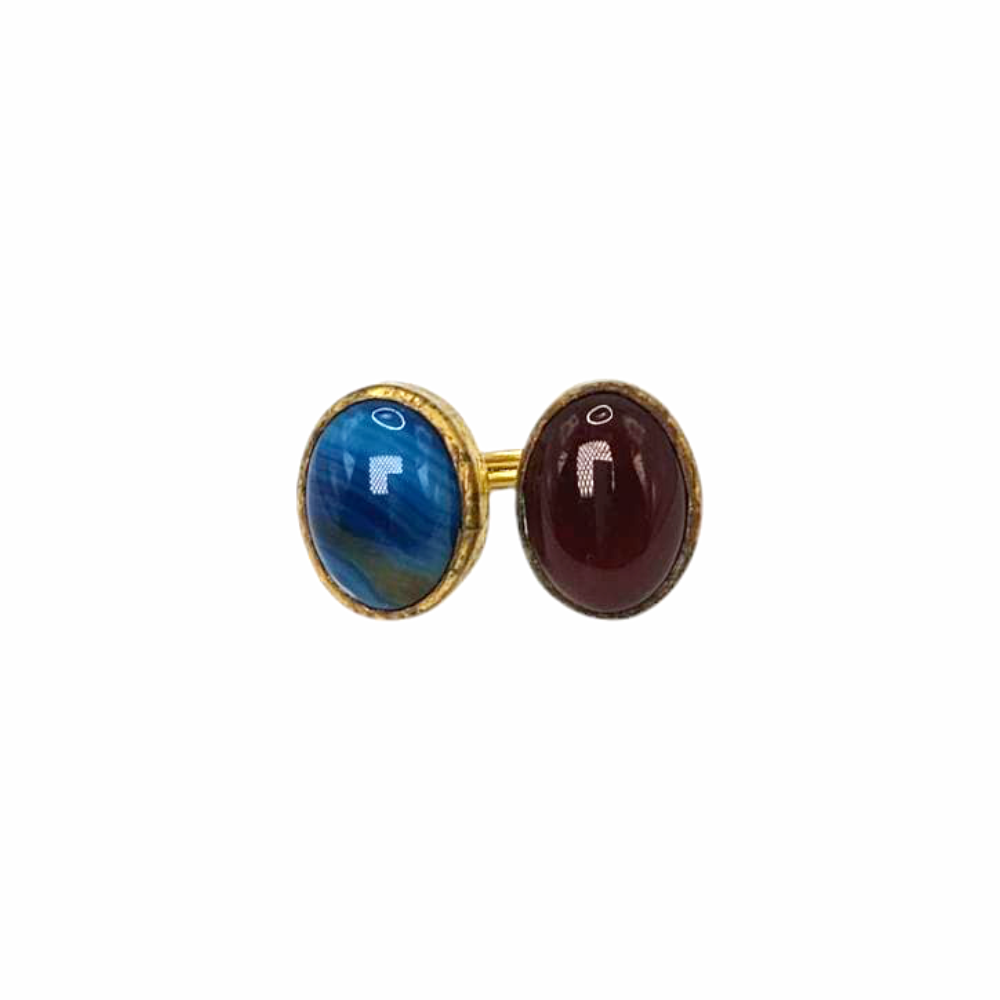 Natural Gemstones Adjustable Ring