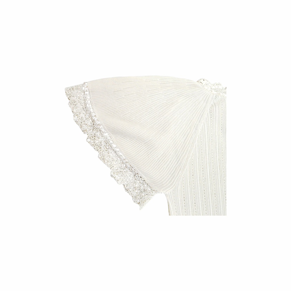 1970s Edwardian Revival Style Knitted and Crochetted Dress