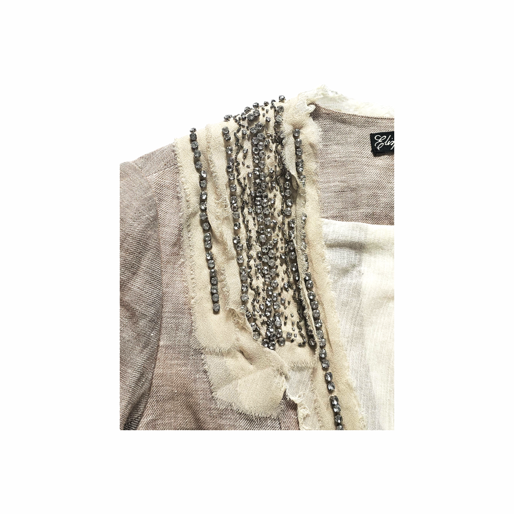 Beaded Linen Jacket with Raw Silk Trim - Elizabeth and James