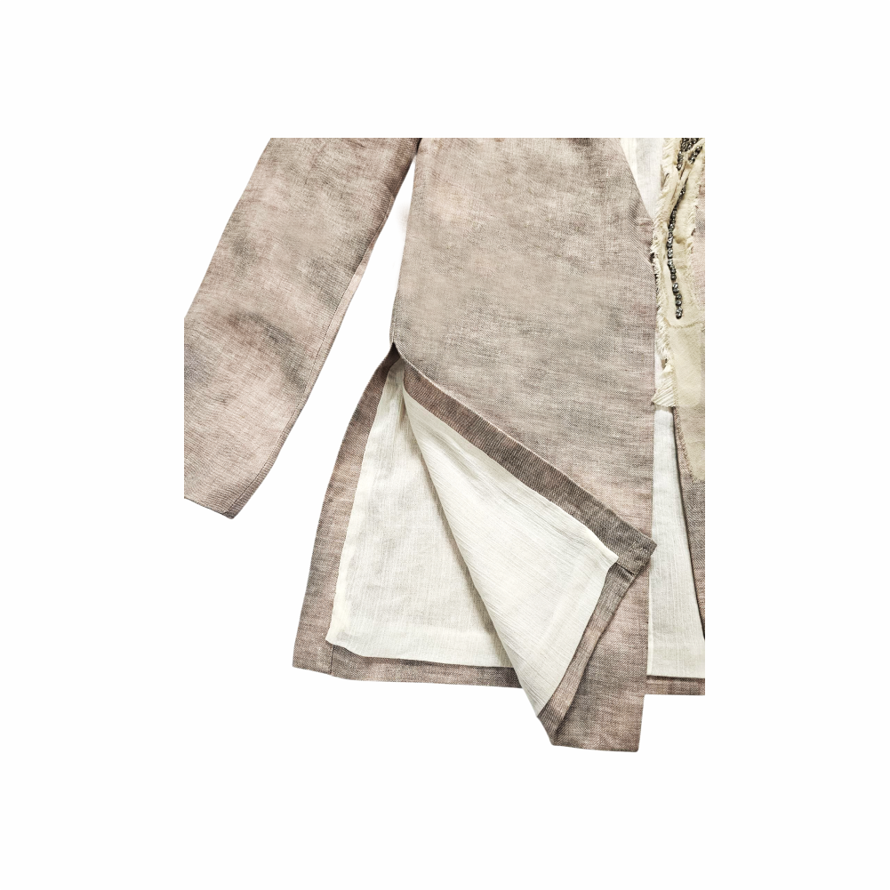Beaded Linen Jacket with Raw Silk Trim - Elizabeth and James
