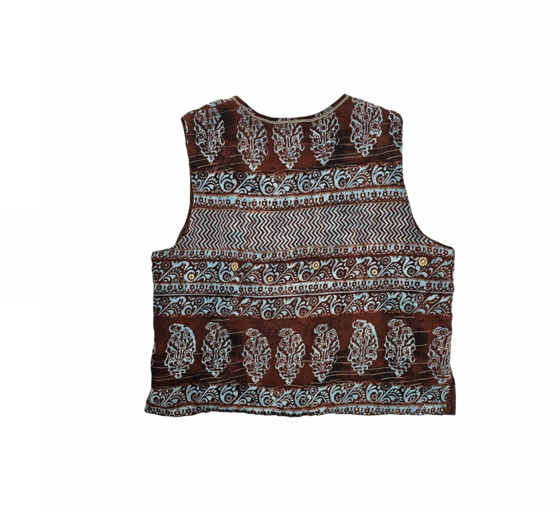 Batik Print Embellished Unisex Waistcoat - Emporio Armani - Re:Velvet