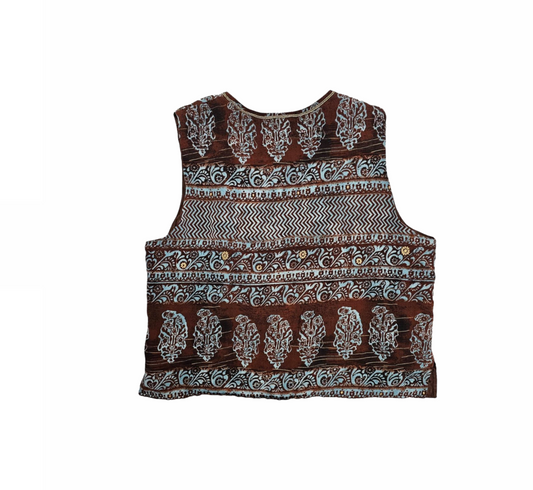 Batik Print Embellished Unisex Waistcoat - Emporio Armani - Re:Velvet