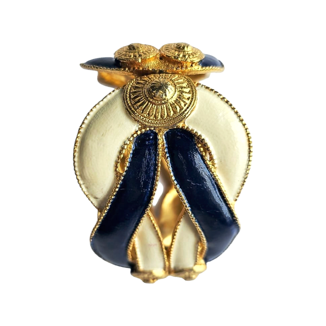 1960s Enamel Art Deco-inspired Hinged Cuff - Kenneth Jay Lane - Re:Velvet