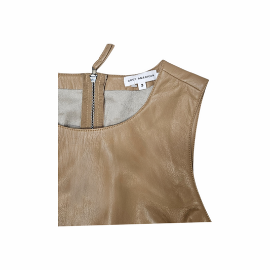 Faux Leather Cropped Tank Top - Good American - Re:Velvet