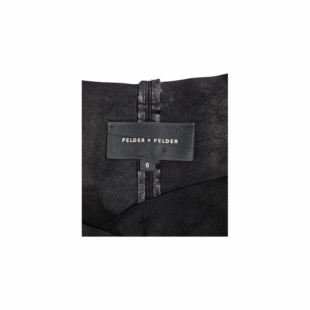 Suede Belted Jacket with Beaded Sleeves - Felder + Felder