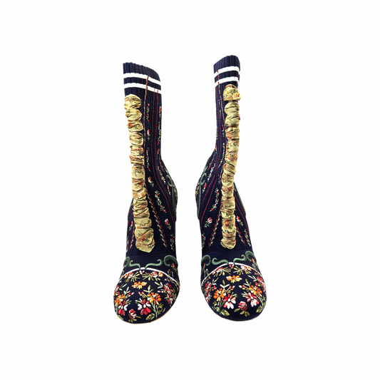 Embroidered Sock Ankle Boots - Fendi - Re:Velvet