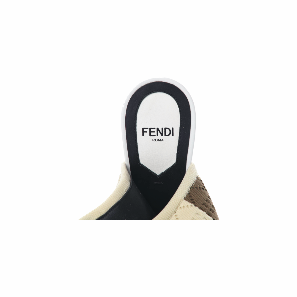Embroidered Knit Sock Peep Toe Ankle Boots - Fendi - Re:Velvet