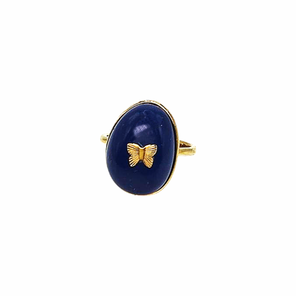 Georgia Modern Nomad Lapis Lazuli Cocktail Ring - Fossil