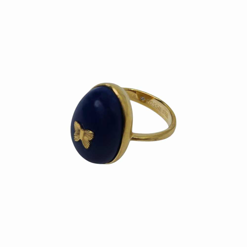 Georgia Modern Nomad Lapis Lazuli Cocktail Ring - Fossil