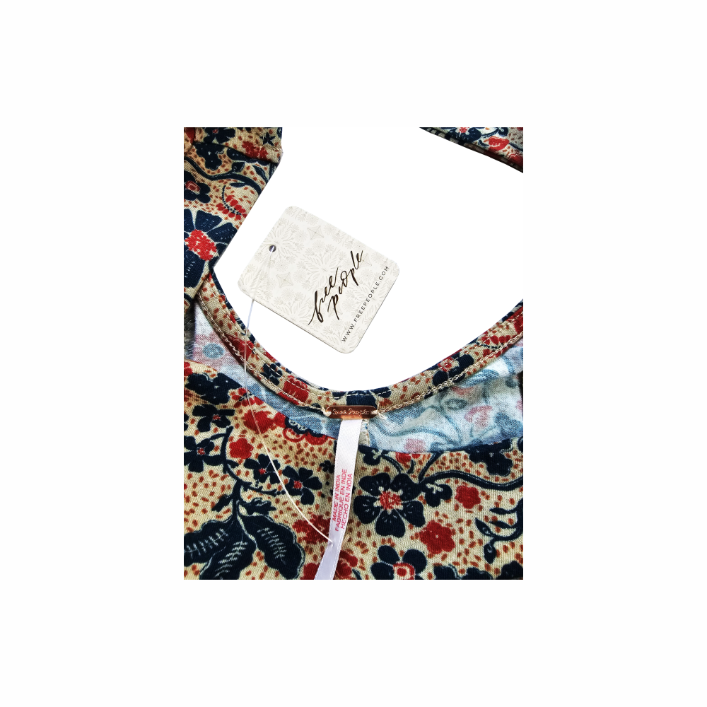 Floral Print Criss-Cross Back Long Sleeve Top - Free People