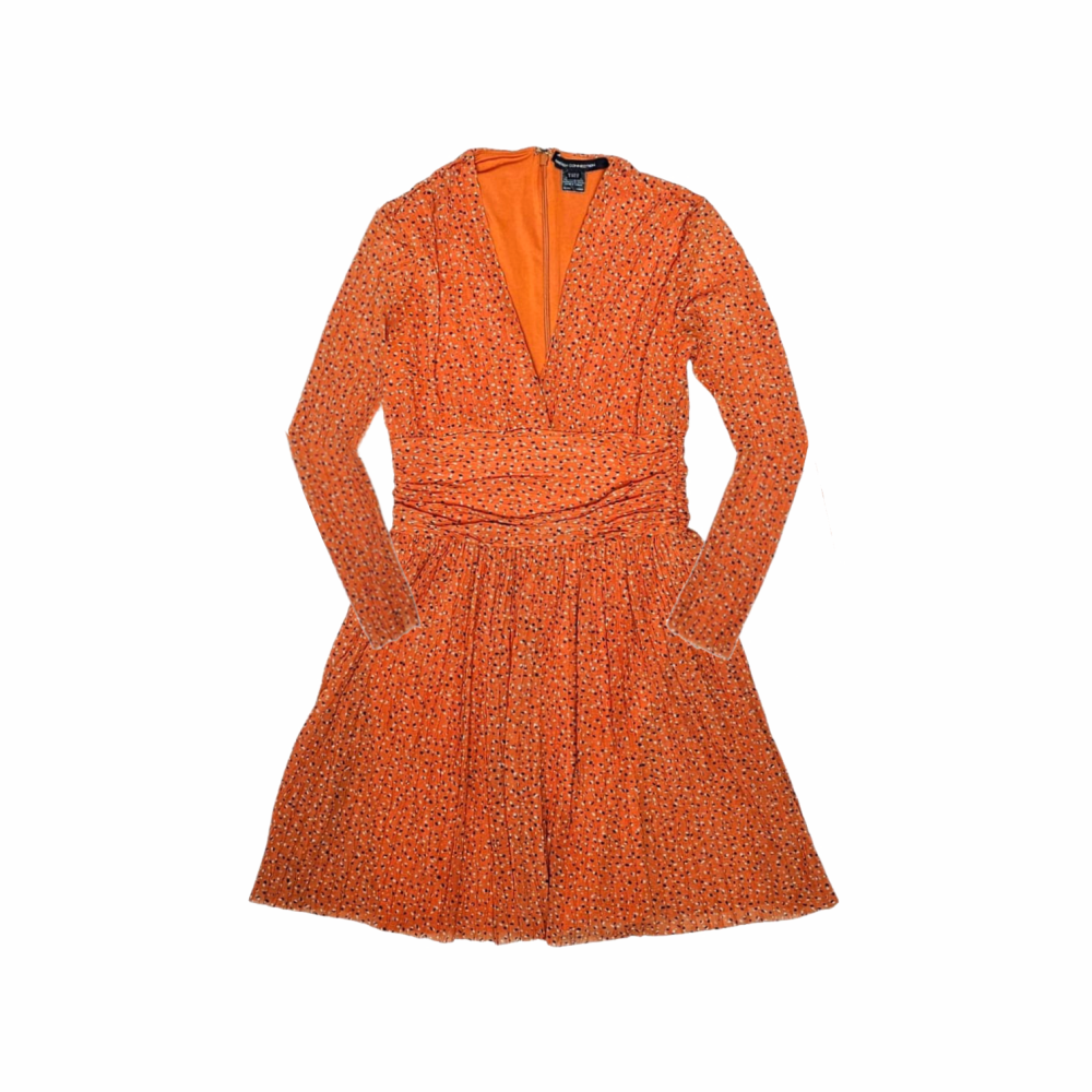 Print V-Neck Belted Mini Dress - French Connection