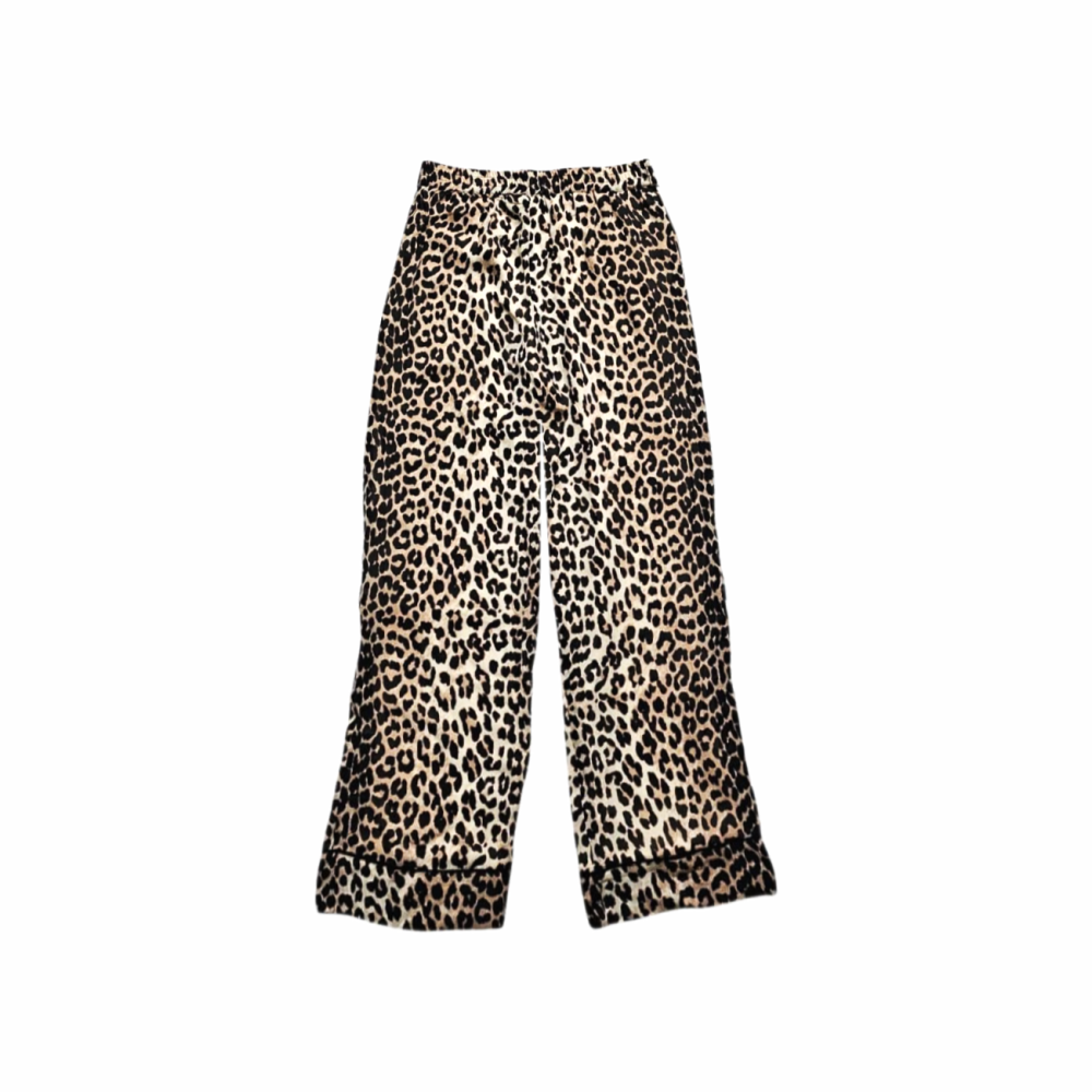Flowy Leopard Print Wide Leg Trousers - Ganni