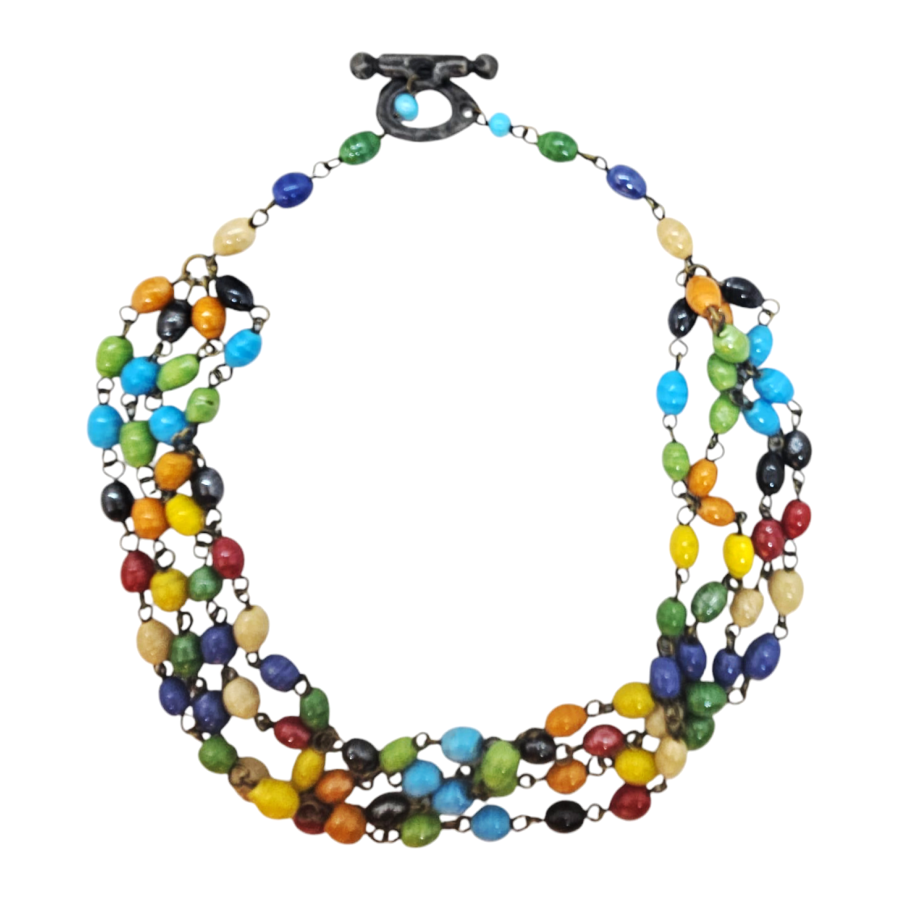Multi-strand Glass Beads Necklaces - Re:Velvet