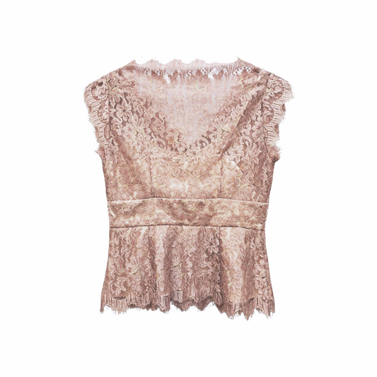 Golden Peach Lace Top (Petites) - Ann Taylor - Re:Velvet