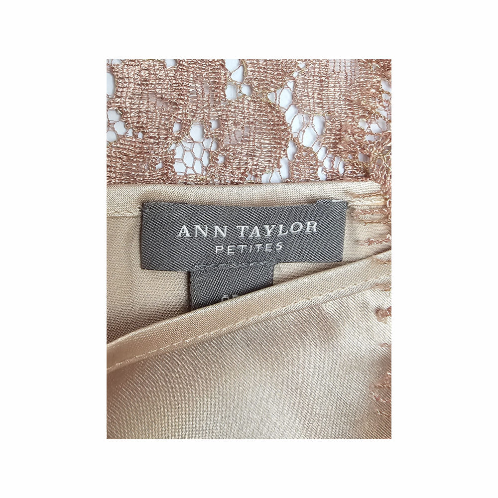 Golden Peach Lace Top (Petites) - Ann Taylor - Re:Velvet
