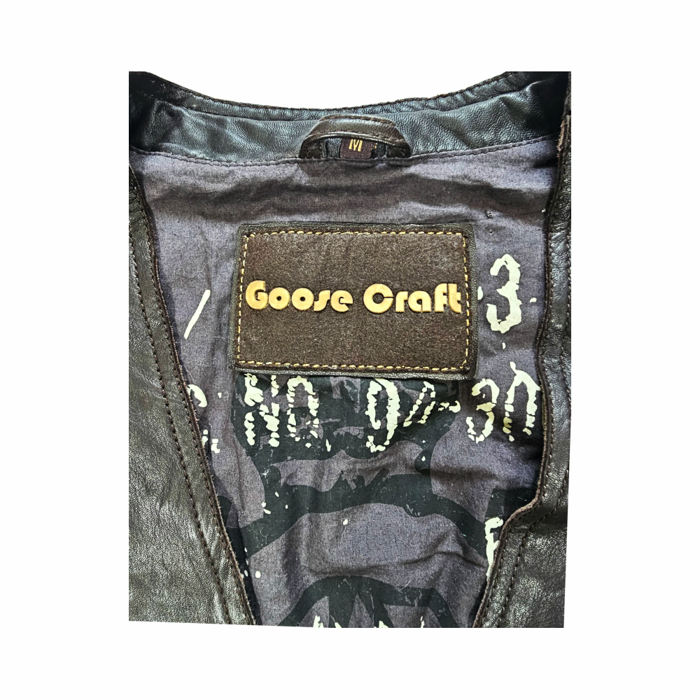 Vintage Y2K Studded Leather Waistcoat with Coin Buttons - Goose Craft