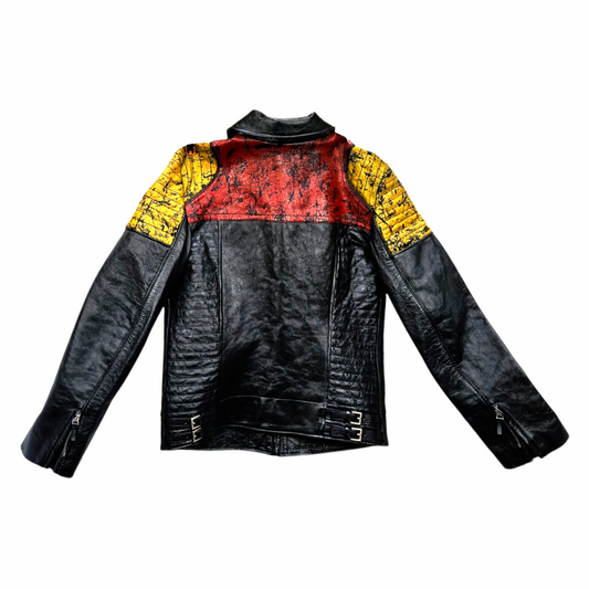 Tricolour Quilted Patches adorned Leather Jacket - Gucci - Re:Velvet
