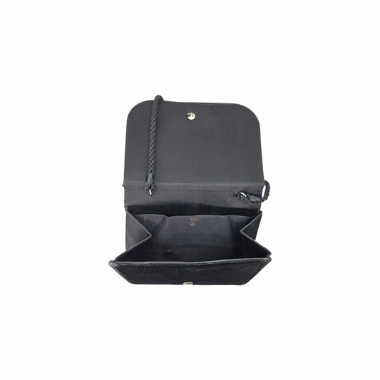 Velvet Silver-Tone & Diamanté Clasp Evening Bag - Gucci