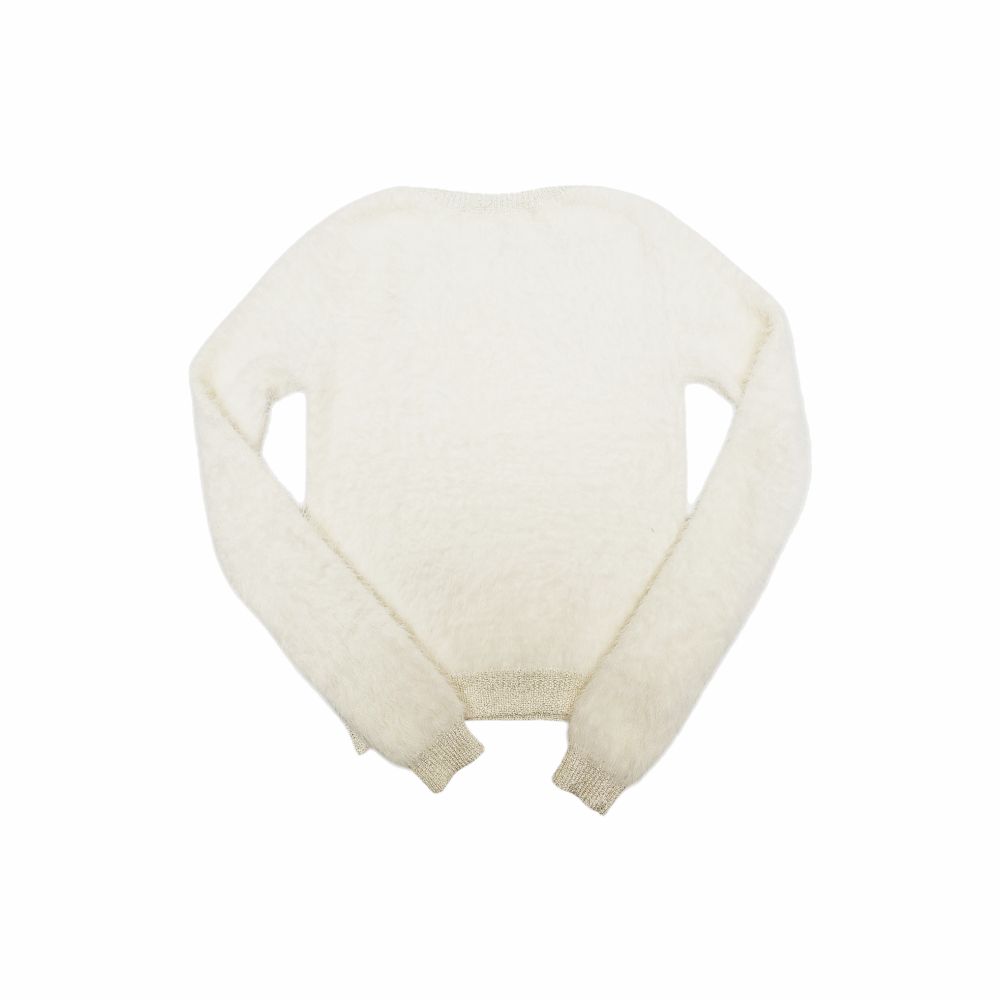 Fluffy Knit Round Neck Sweater - Guess