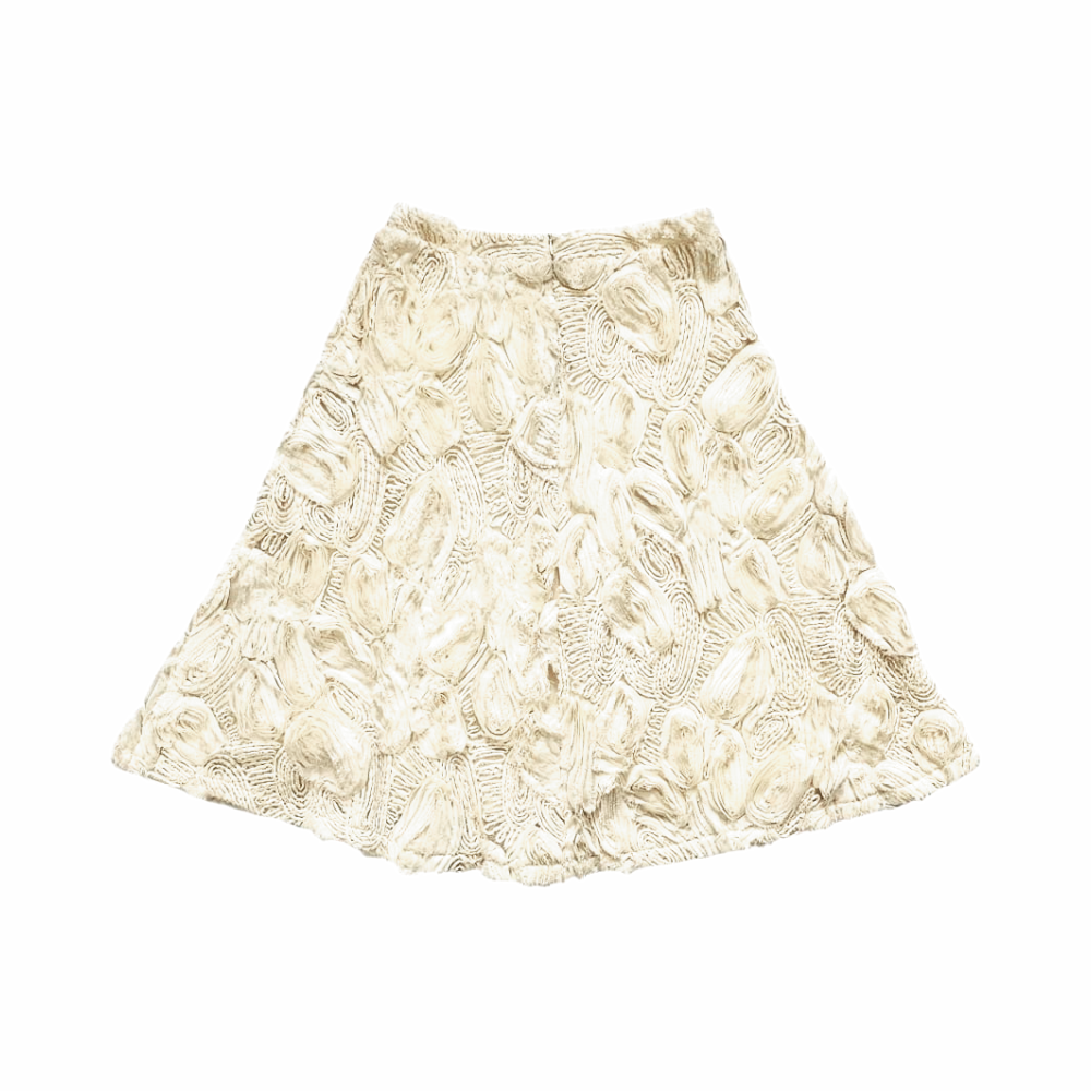 Petaluma Rosette Floral Cream Midi Boho Skirt - HD in Paris