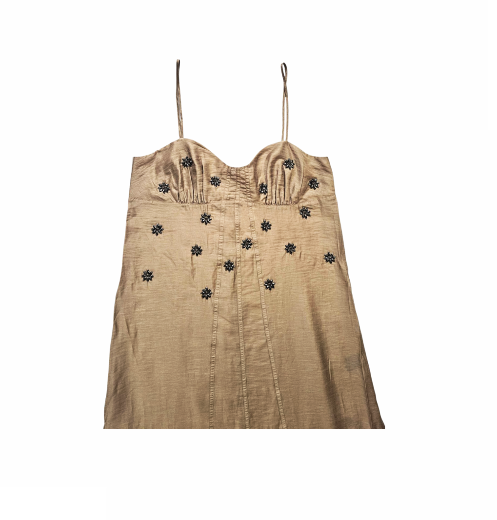 Embellished Sheer Slip Dress with Spaghetti Straps - H&M Edition
