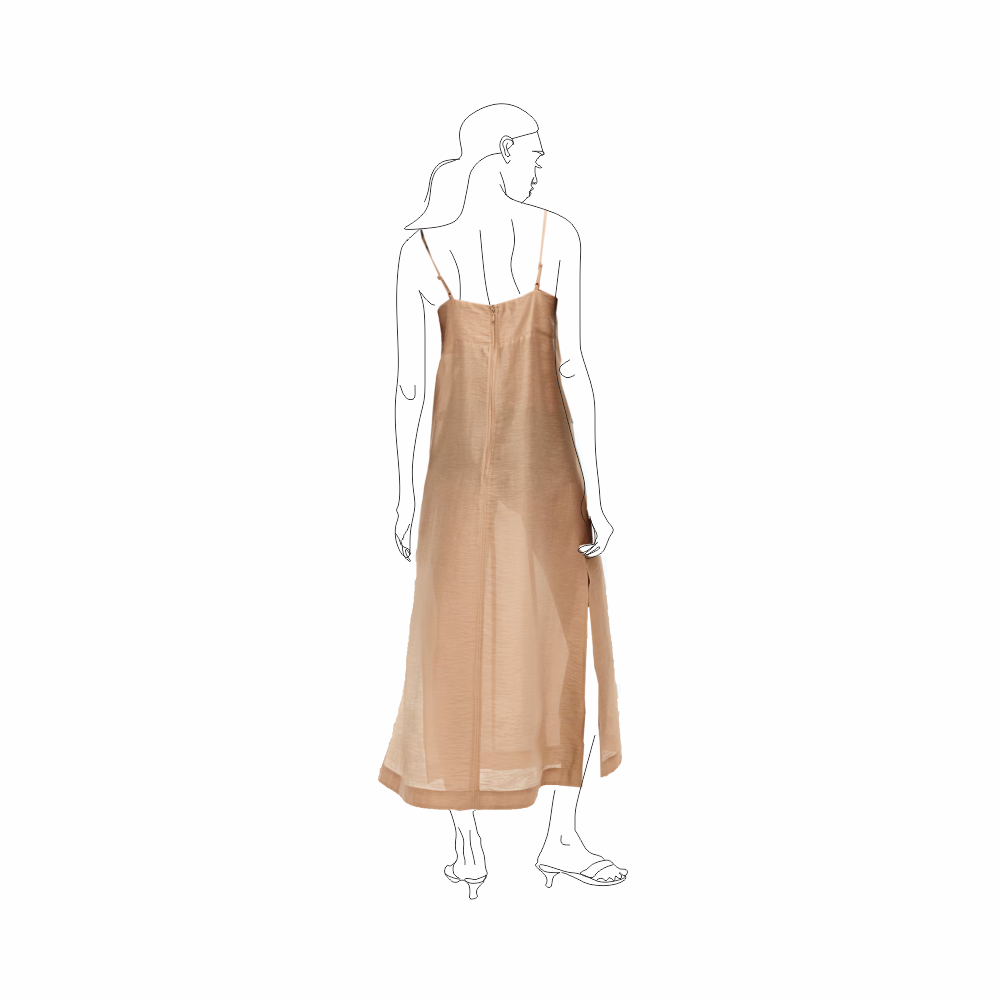 Embellished Sheer Slip Dress with Spaghetti Straps - H&M Edition