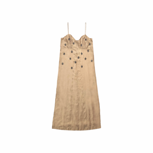Embellished Sheer Slip Dress with Spaghetti Straps - H&M Edition