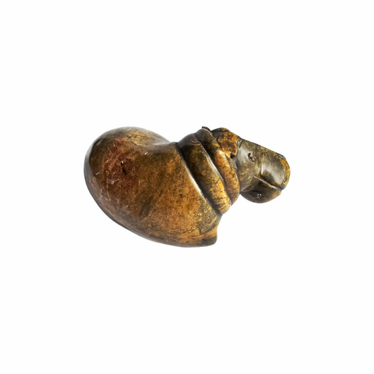 Hand Carved Serpentine Hippo Sculpture - Re:Velvet