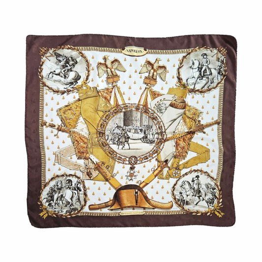 90cm Carré - “Napoléon” Bee Jacquard Silk Scarf by Philippe Ledoux - Hermès