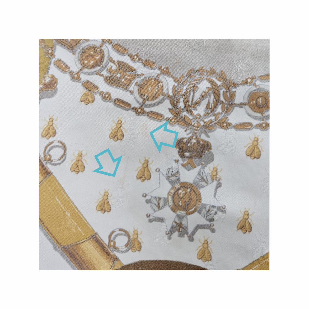 90cm Carré - “Napoléon” Bee Jacquard Silk Scarf by Philippe Ledoux - Hermès