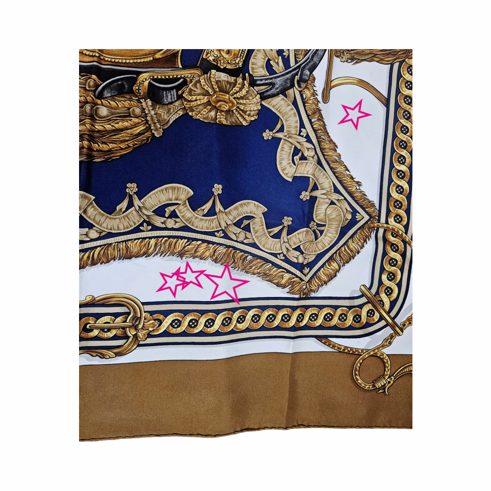 90cm Silk Carré Scarf “Bride de Cour” by F. de la Perrière - Hermès - Re:Velvet
