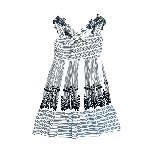 Striped Cotton Embroidered Sleeveless Summer Dress - Hoss Intropia