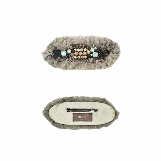 Crystal Embellished and Ruffles Brooch - Hoss Intropia