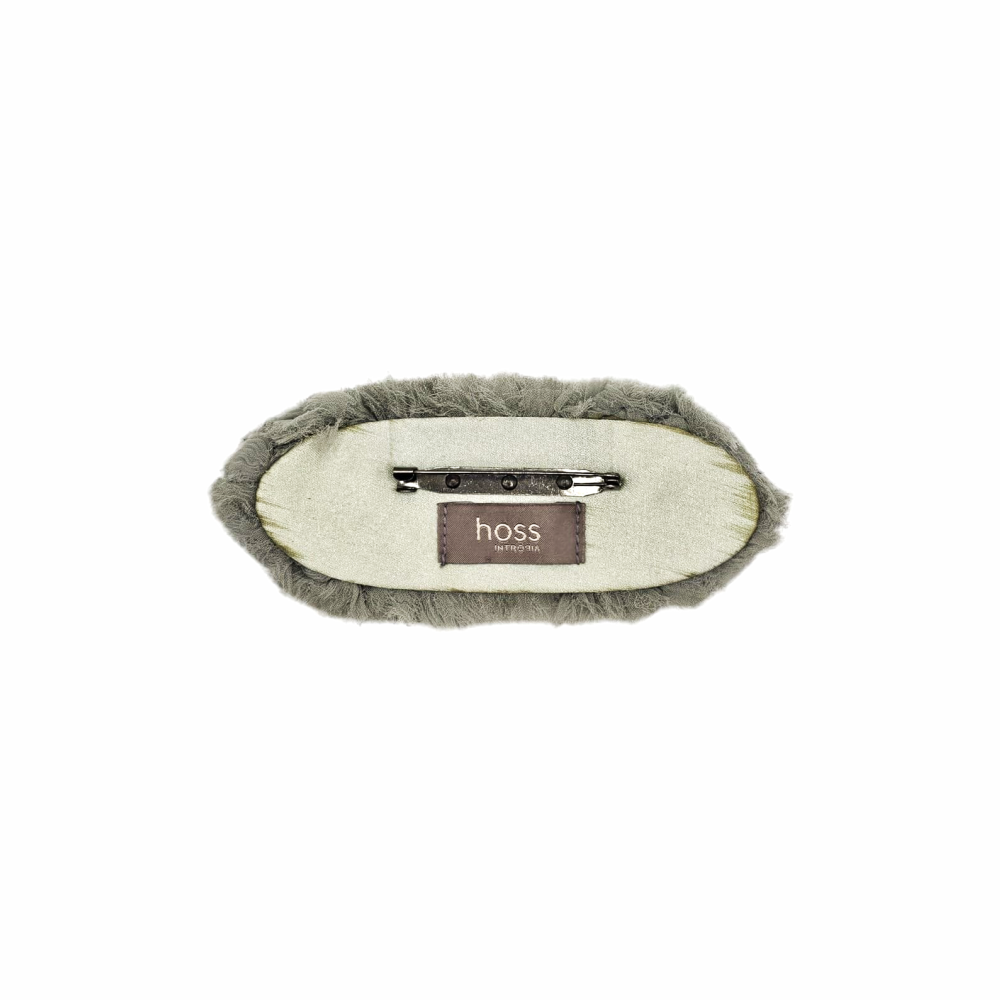 Crystal Embellished and Ruffles Brooch - Hoss Intropia