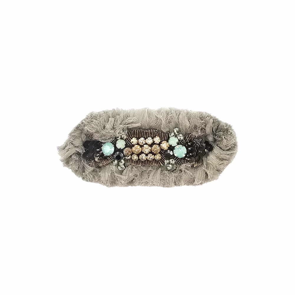Crystal Embellished and Ruffles Brooch - Hoss Intropia