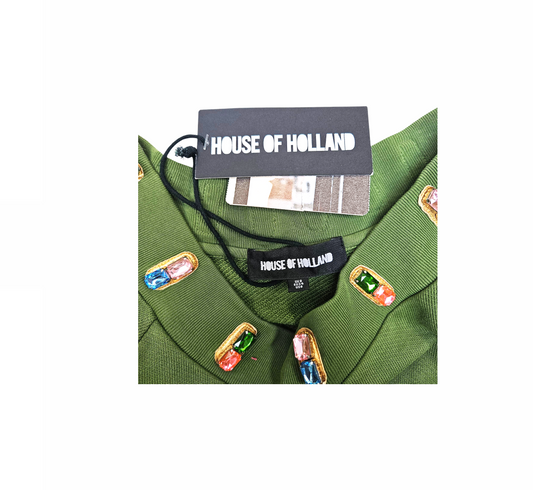 Jewels Embellished Jersey Sweater - House of Holland