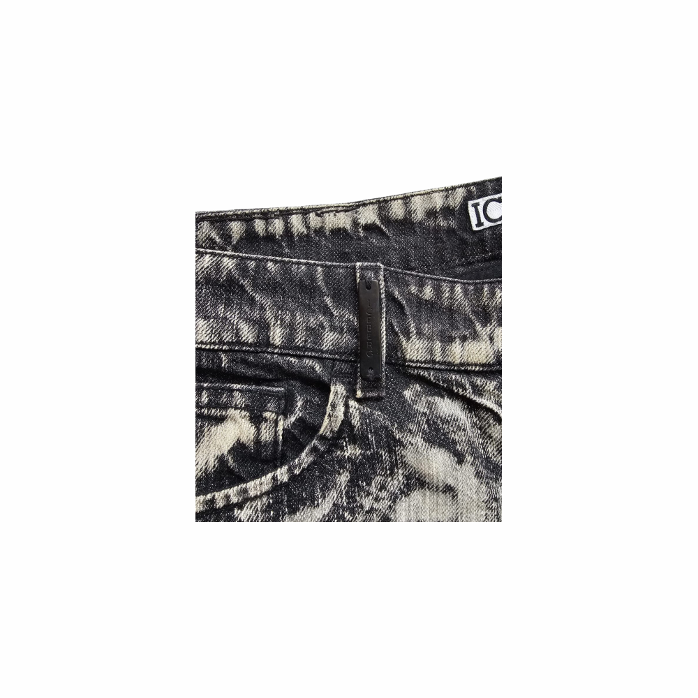 Acid Wash Mid Rise Slim Jeans - Iceberg
