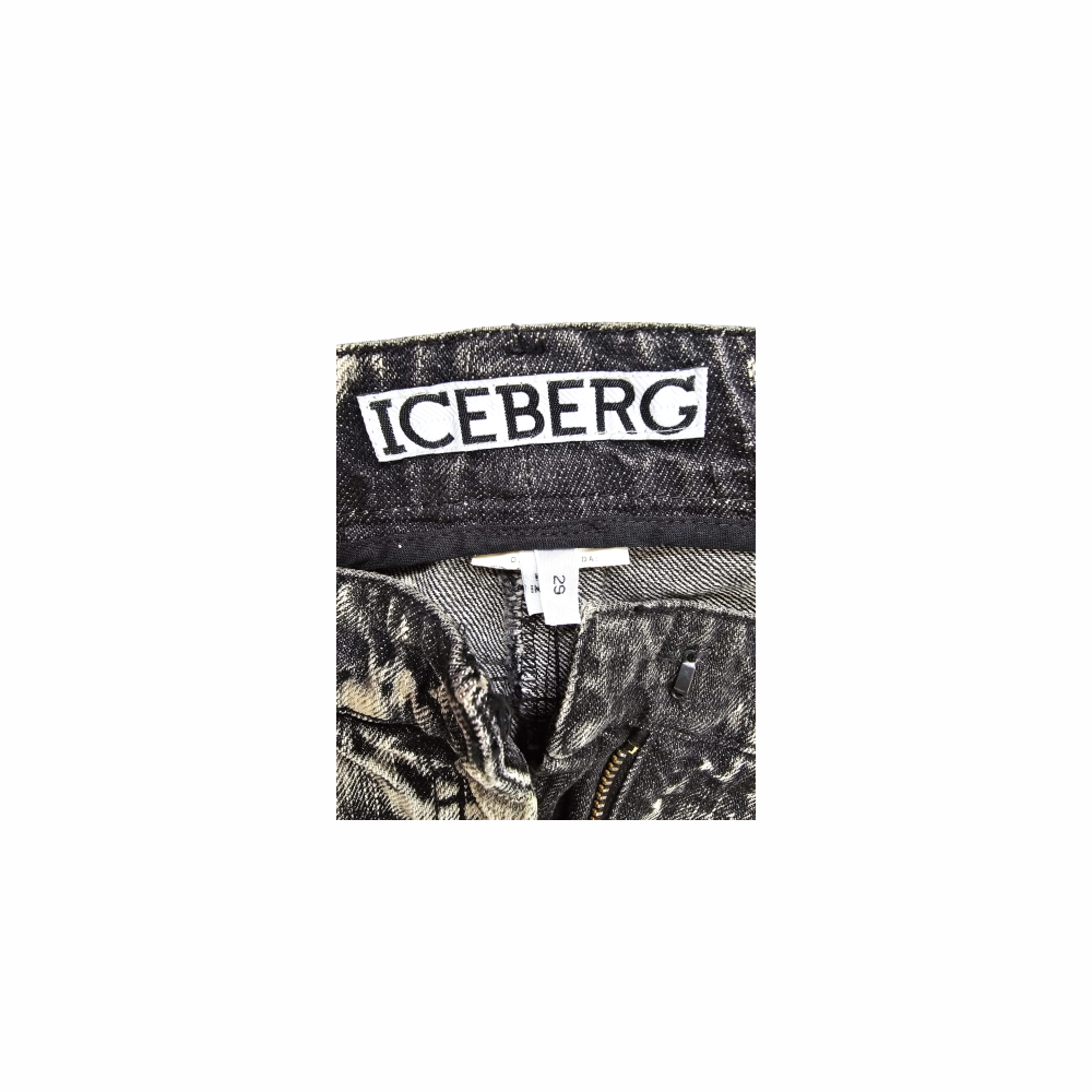 Acid Wash Mid Rise Slim Jeans - Iceberg