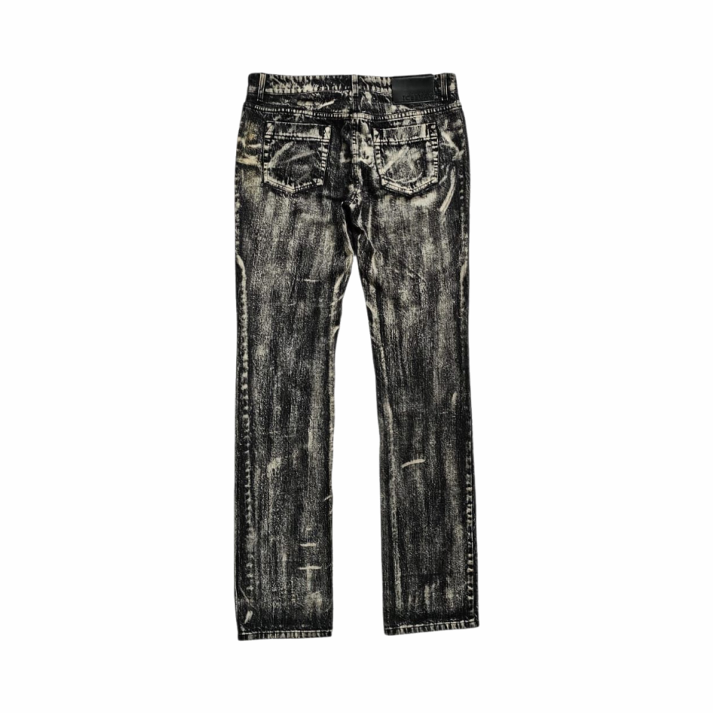Acid Wash Mid Rise Slim Jeans - Iceberg