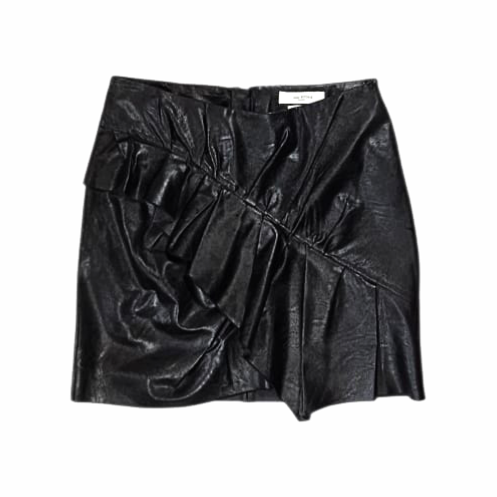 Faux-Leather Ruffle Mini Skirt "Zeist" - Isabel Marant Etoile