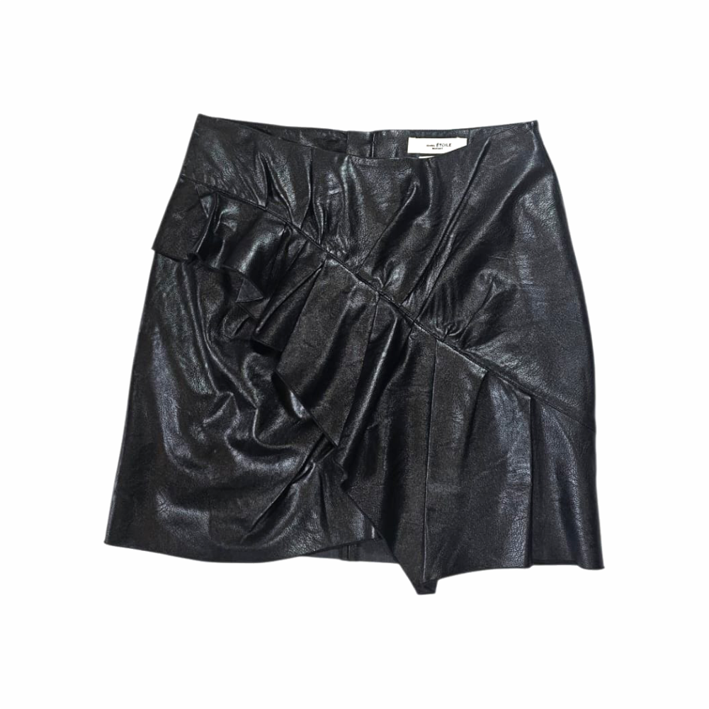 Faux-Leather Ruffle Mini Skirt "Zeist" - Isabel Marant Etoile