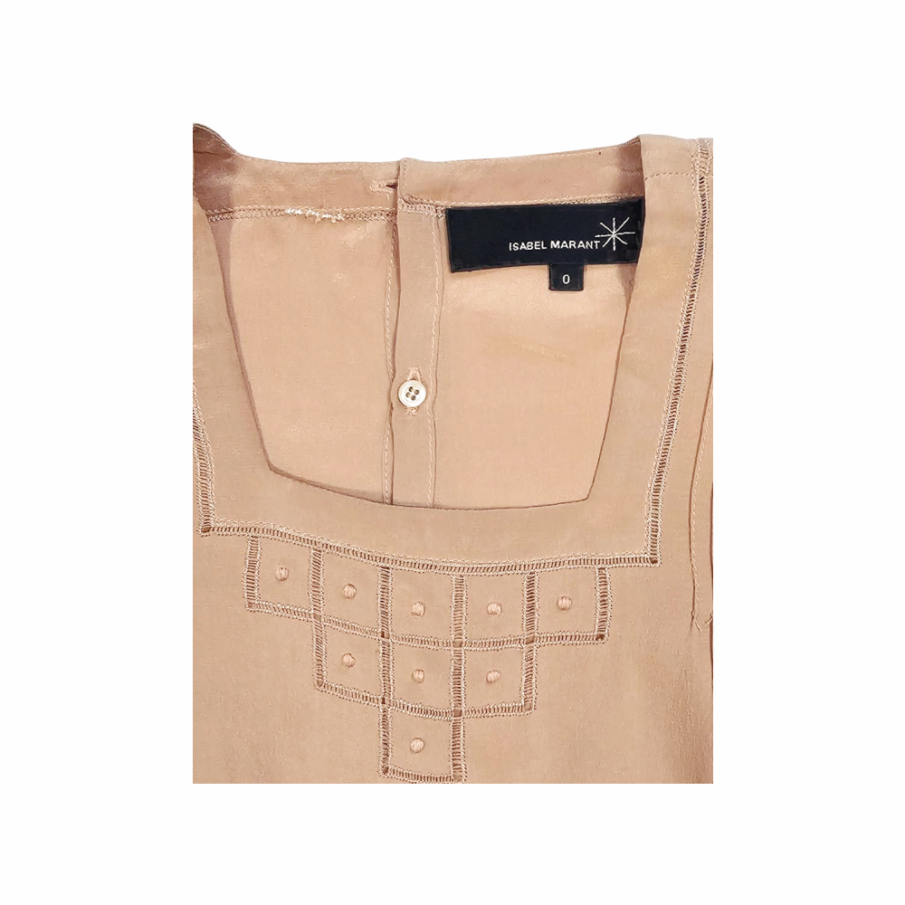 Silk Embroidered with Pleated Detail Sheath Dress - Isabel Marant Etoile