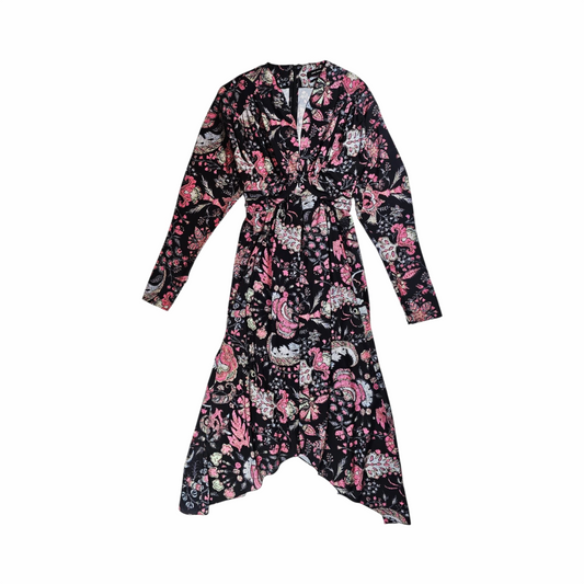 "Tamara" Bohemian Floral Print Asymmetric  Dress - Isabel Marant