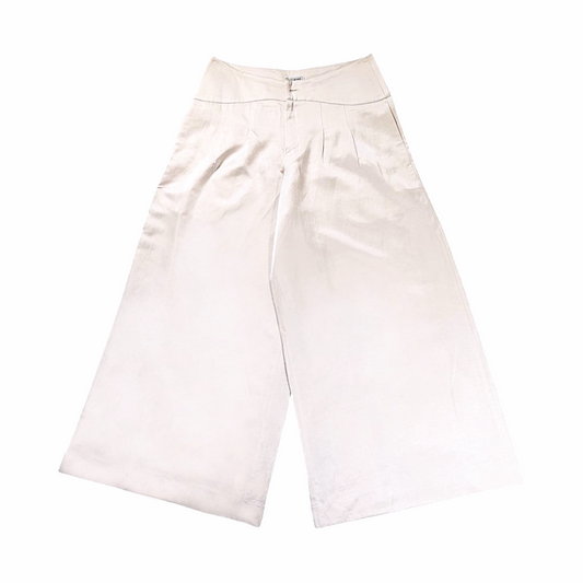 Wide-Leg High-Waist Trousers in Linen Blend - Fête Issey Miyake